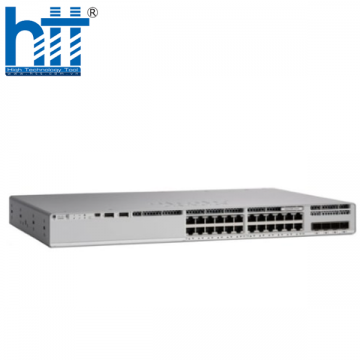 Switch Cisco C9200-24P-E with 24 Port 1GbE, PoE+ 370W, Network Essentials