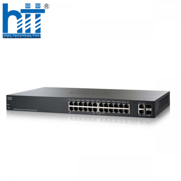 Switch Cisco SF220-24P 24 Ports PoE 180W 2x1GE RJ45/SFP Uplink